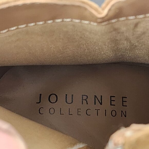 NEW Journee Collection Isobel Women's Size 8 Tan Faux Suede Ankle Boots 3CT - Picture 5 of 8
